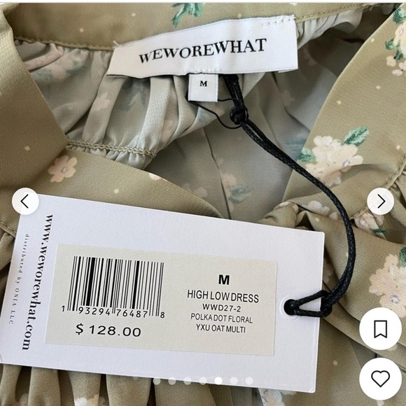 NWT We Wore What Hi Lo Dress Polka-Dot Floral Size Medium - Picture 6 of 6